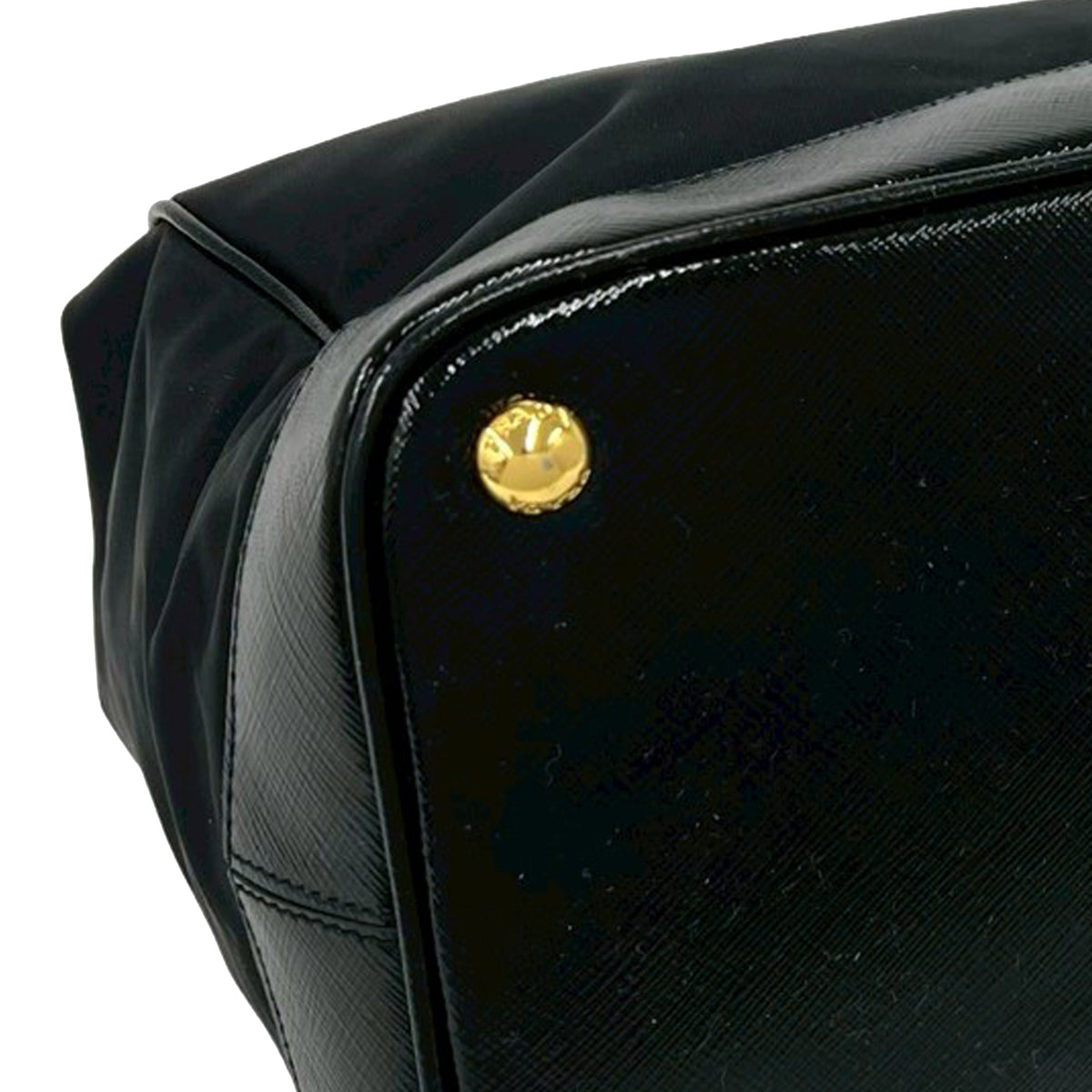 Prada Saffiano Trimmed Tessuto Handbag
