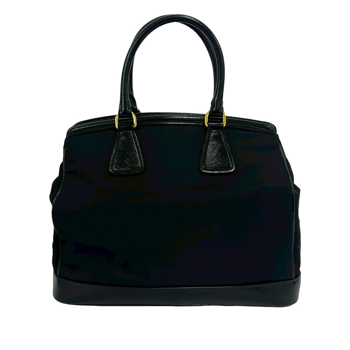 Prada Saffiano Trimmed Tessuto Handbag
