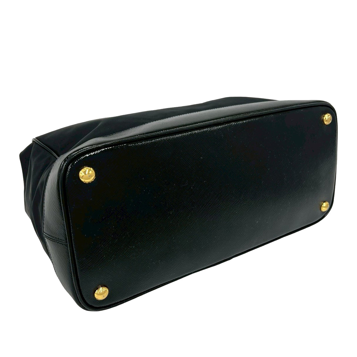 Prada Saffiano Trimmed Tessuto Handbag