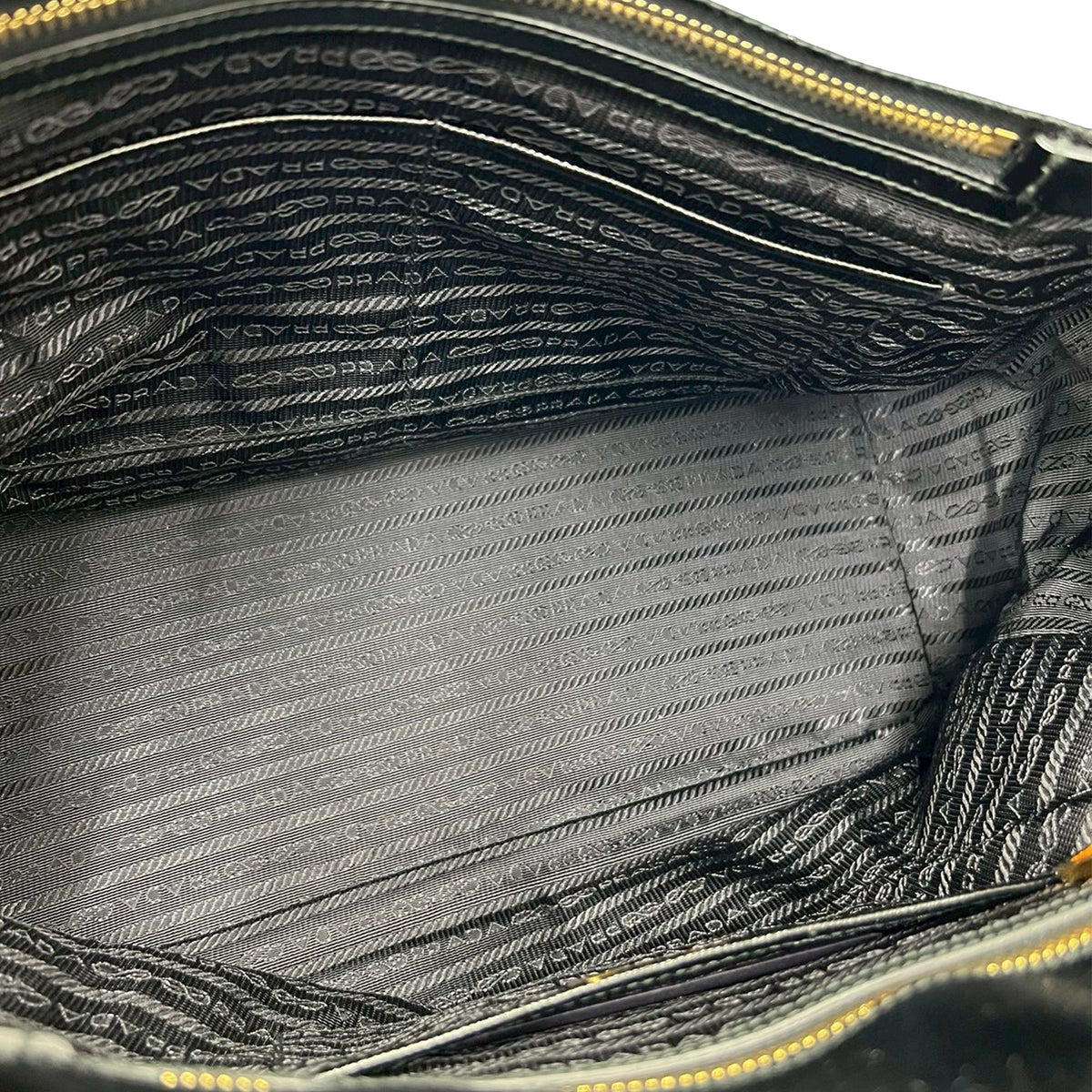 Prada Saffiano Trimmed Tessuto Handbag