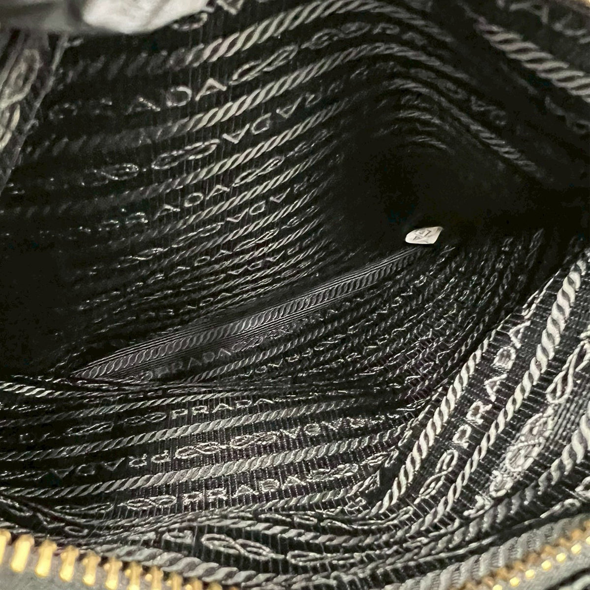 Prada Saffiano Trimmed Tessuto Handbag