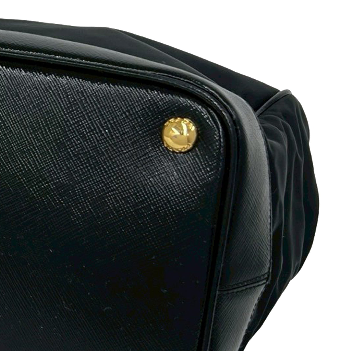 Prada Saffiano Trimmed Tessuto Handbag
