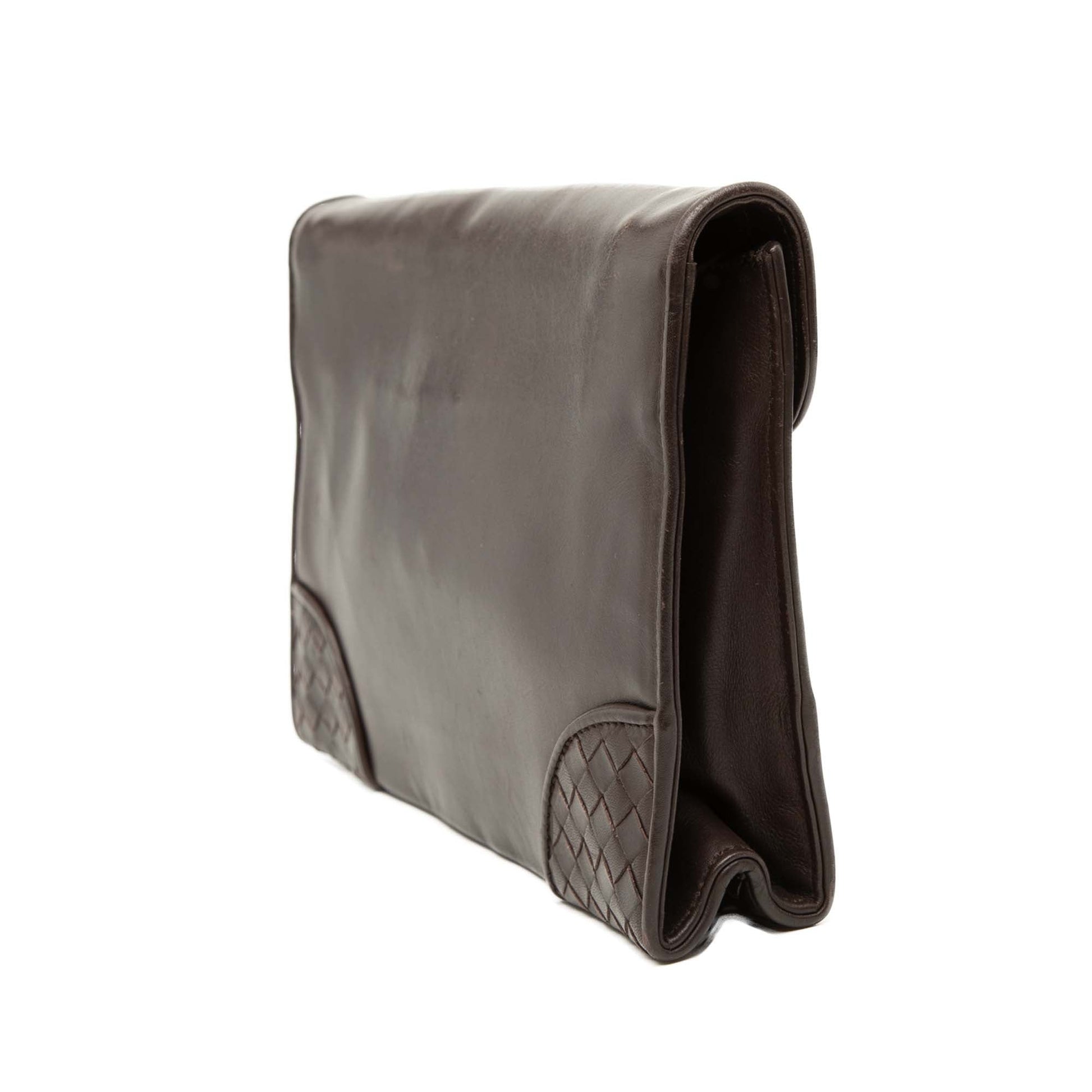 Bottega Veneta Intrecciato Trimmed Leather Clutch