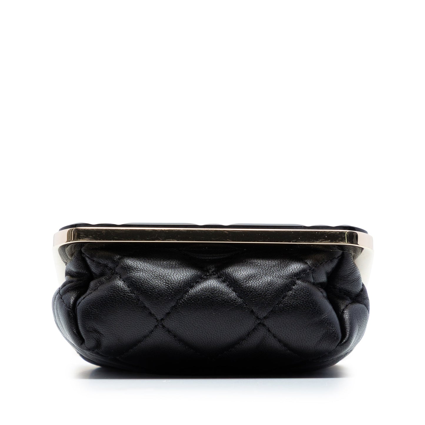 Chanel CC Quilted Acrylic and Lambskin Evening Clutch With Chain