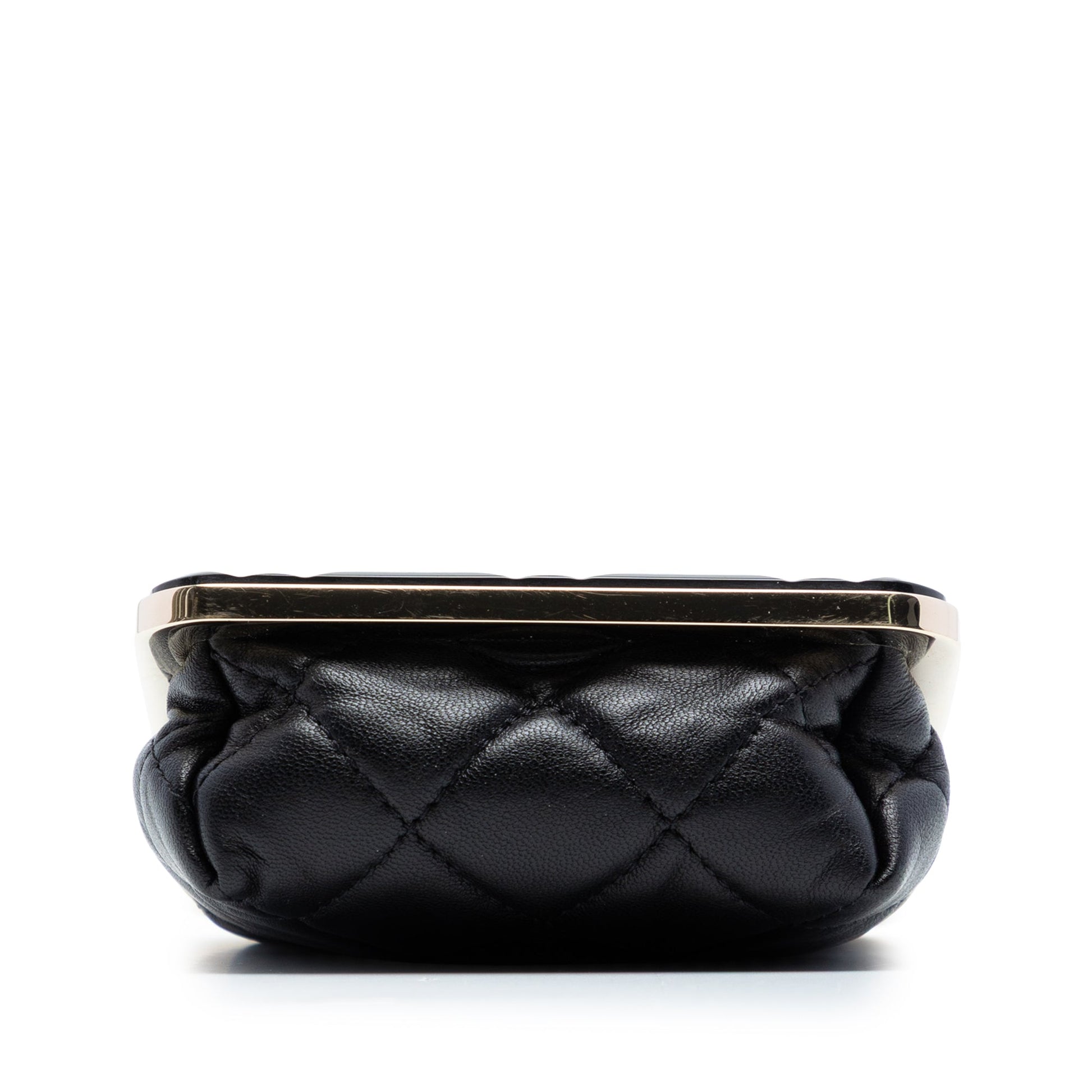 Chanel CC Quilted Acrylic and Lambskin Evening Clutch With Chain