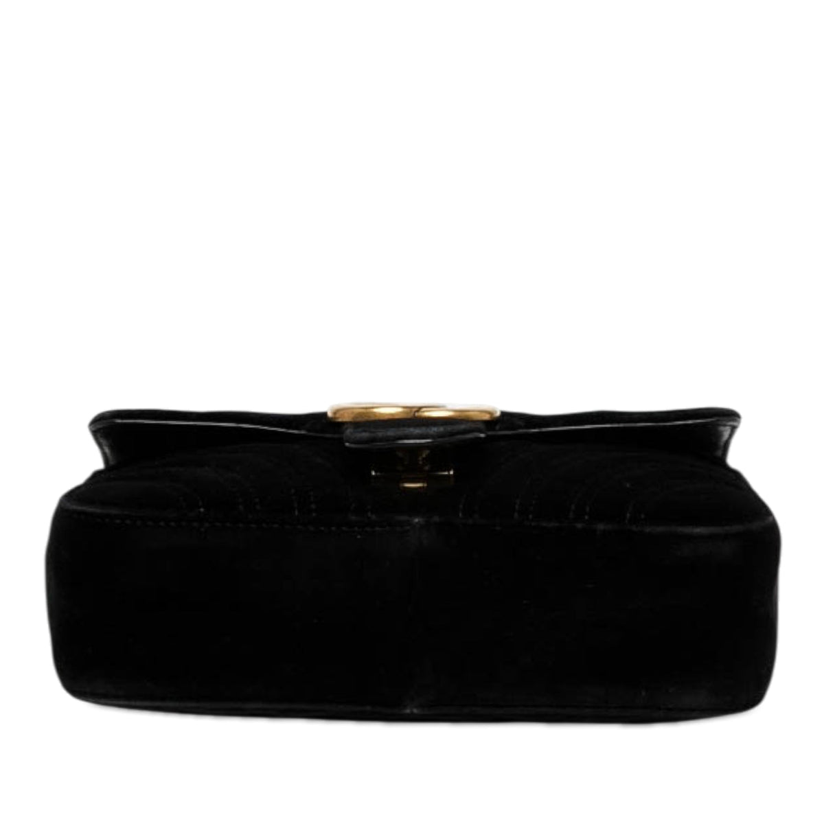 Gucci Small GG Marmont Matelasse Velvet Shoulder Bag — Black
