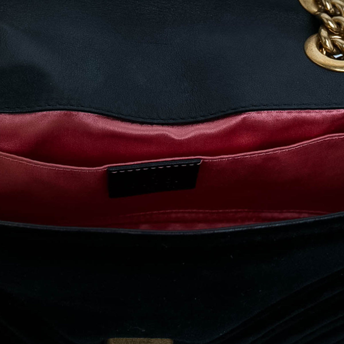 Gucci Small GG Marmont Matelasse Velvet Shoulder Bag — Black