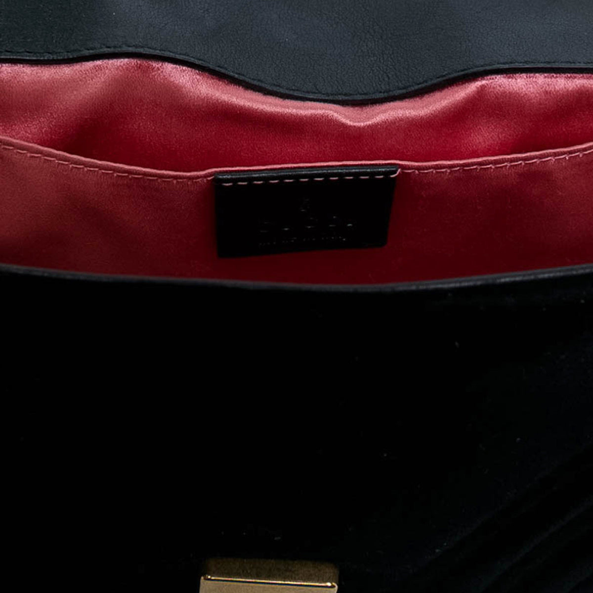 Gucci Small GG Marmont Matelasse Velvet Shoulder Bag — Black