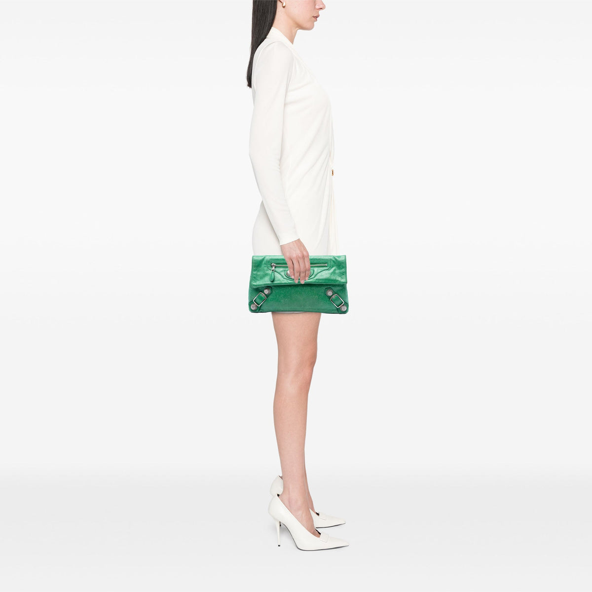 Balenciaga Lambskin Motocross Giant 21 Envelope Clutch