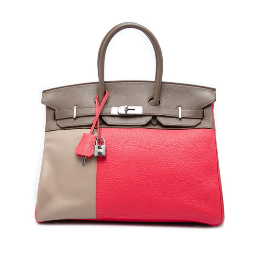 Hermès Tricolor Clemence and Swift Birkin Cascade Retourne 35
