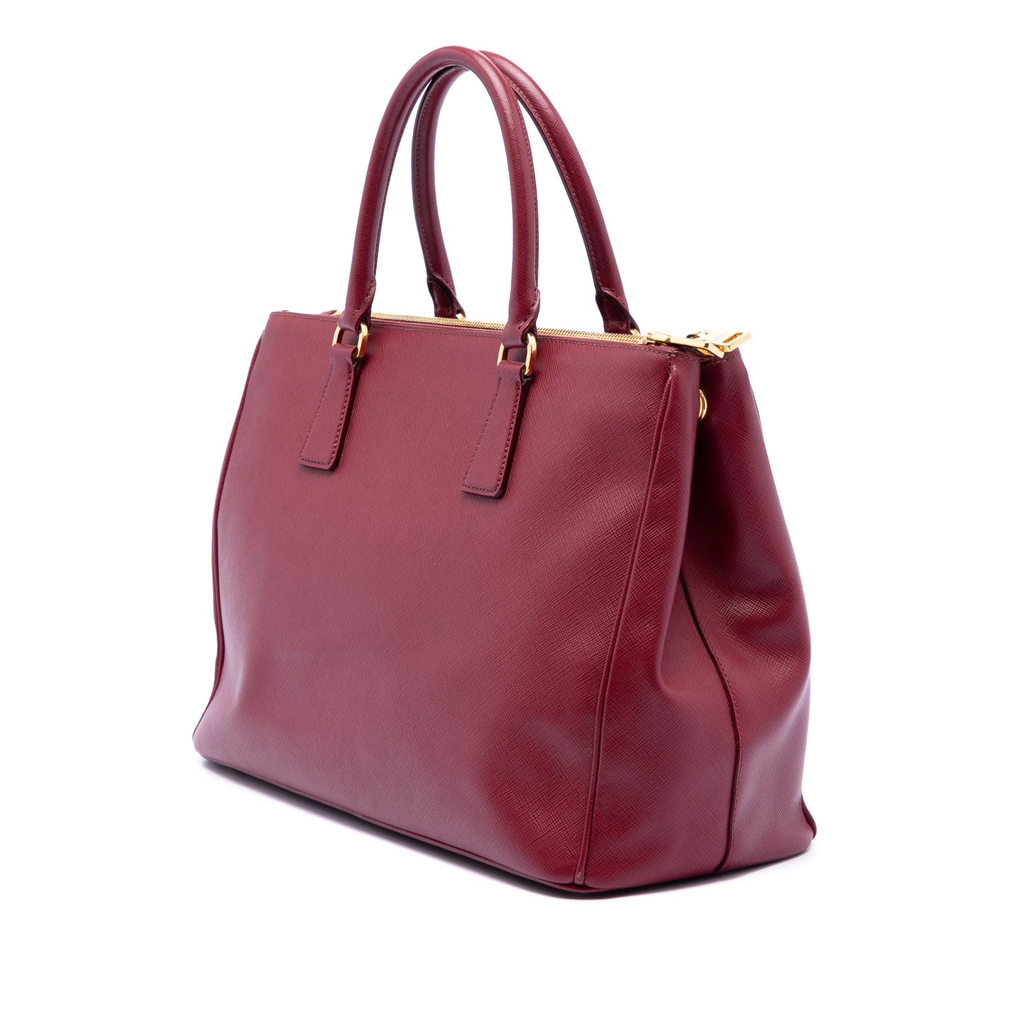 Prada Saffiano Lux Galleria Double Zip Front Pocket Satchel