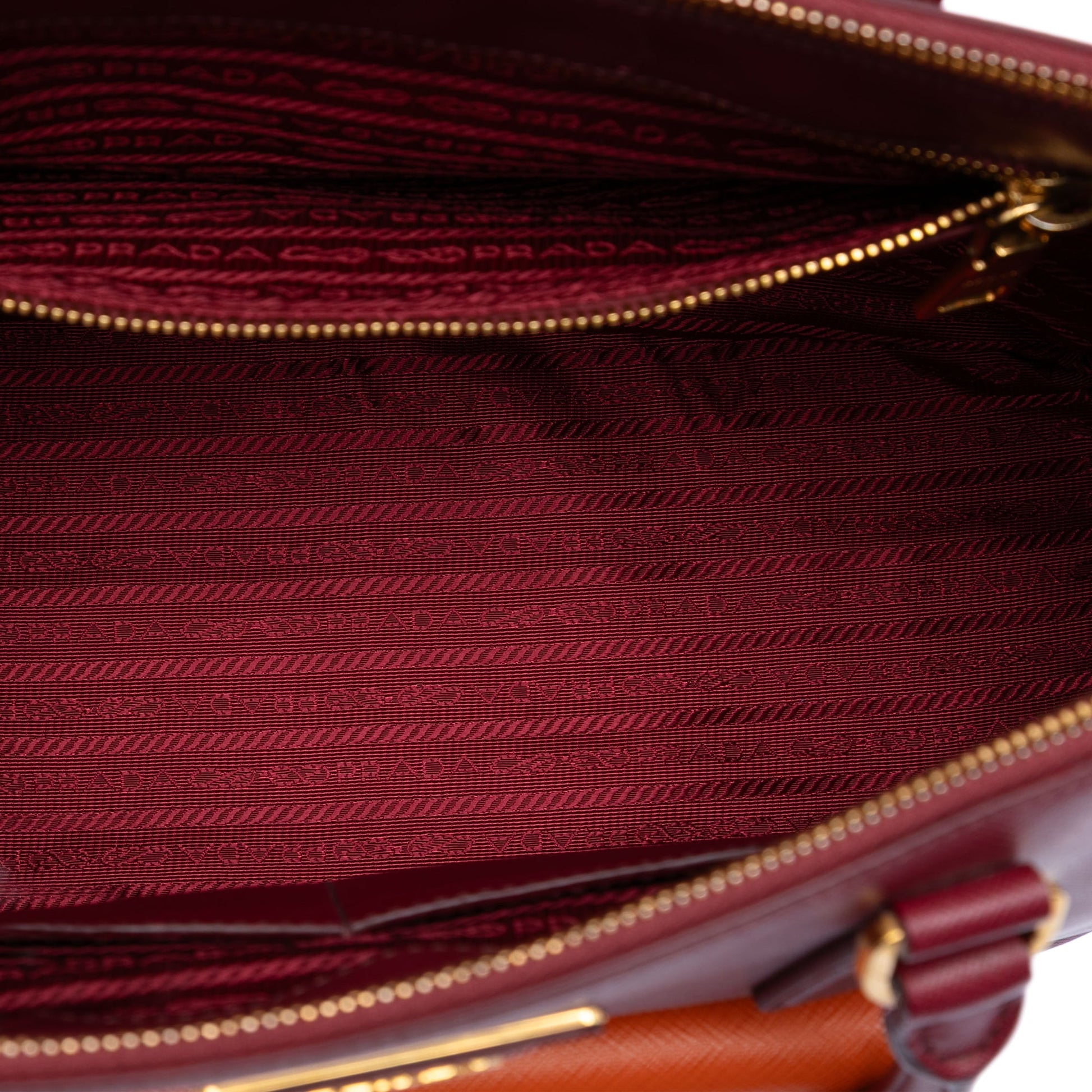 Prada Saffiano Lux Galleria Double Zip Front Pocket Satchel