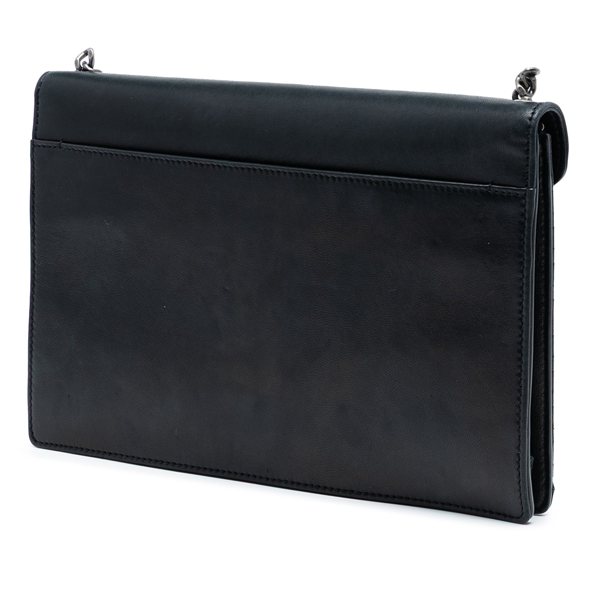 Saint Laurent Quilted Lambskin Studded Monogram Gaby Shoulder Bag
