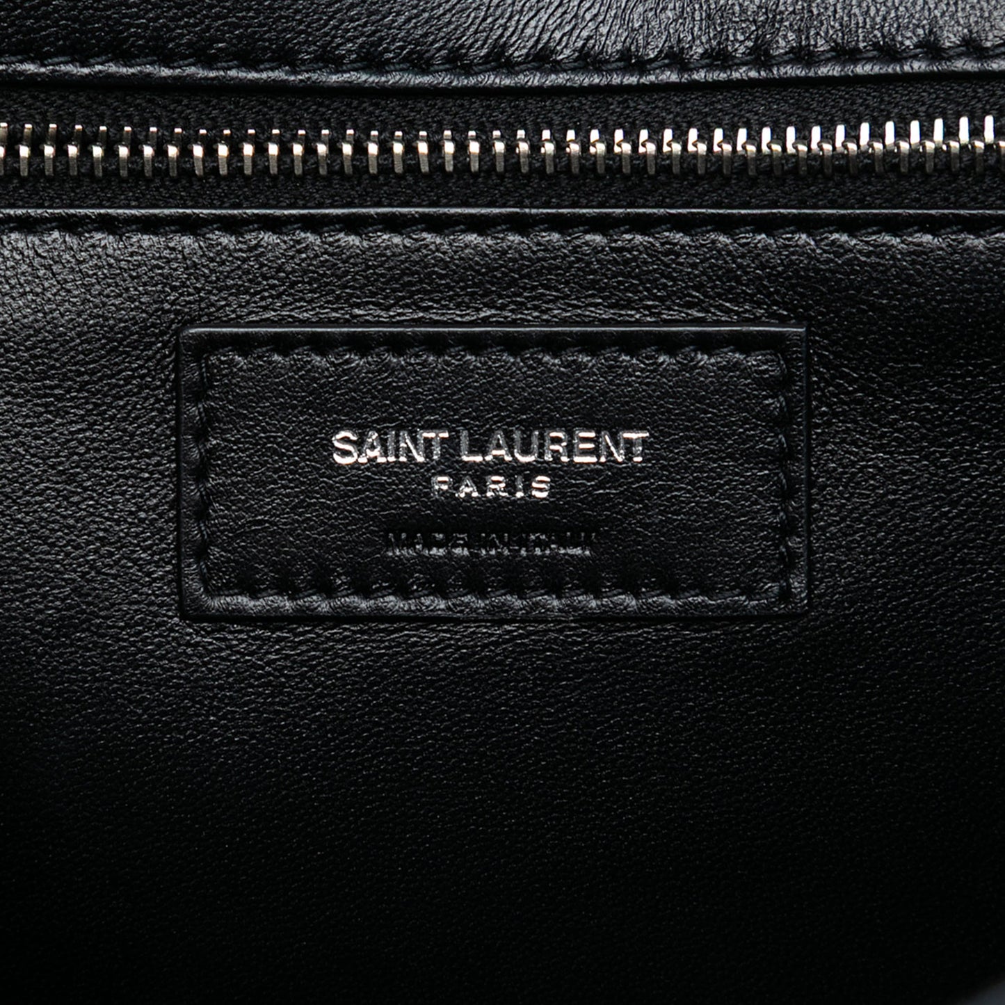Saint Laurent Quilted Lambskin Studded Monogram Gaby Shoulder Bag