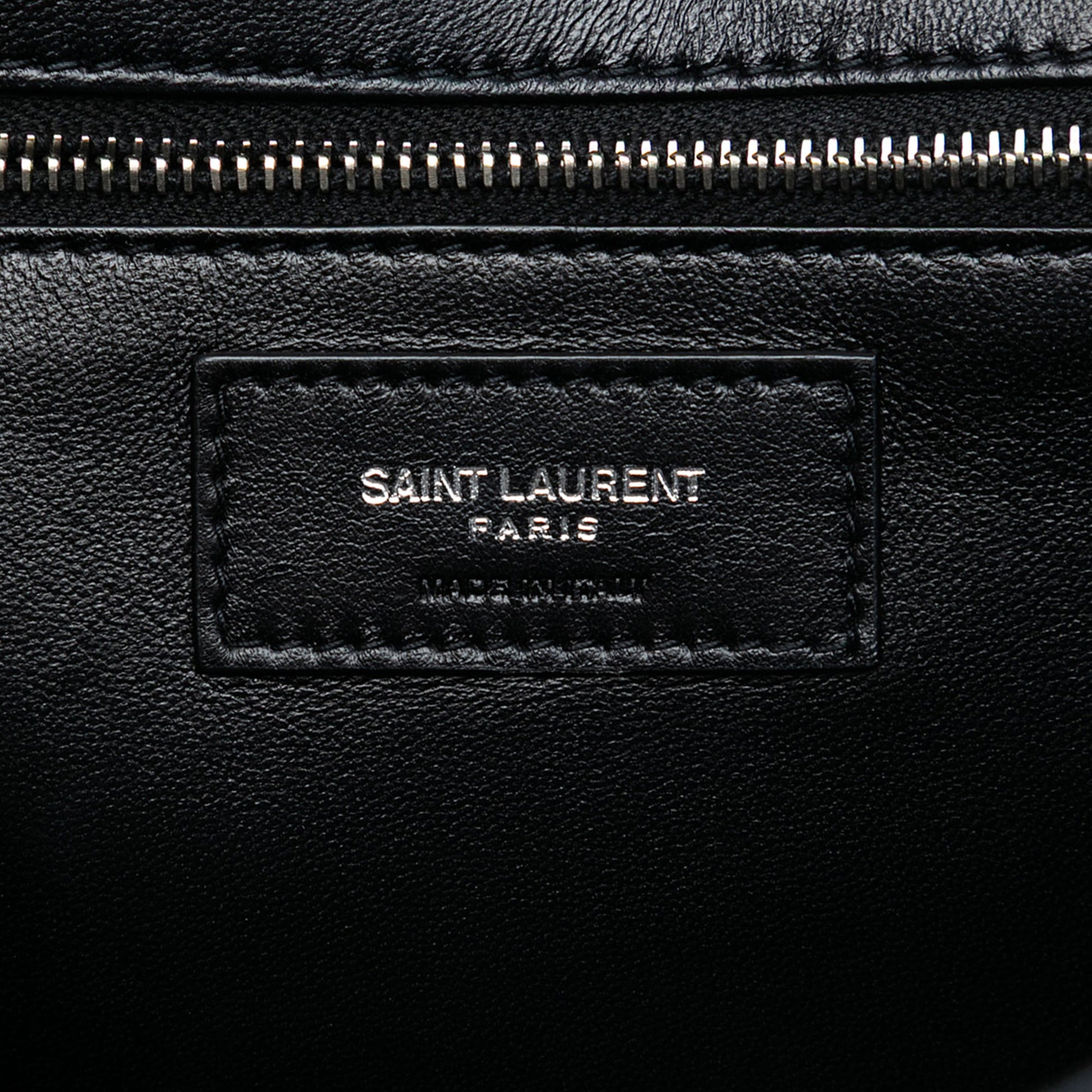 Saint Laurent Quilted Lambskin Studded Monogram Gaby Shoulder Bag