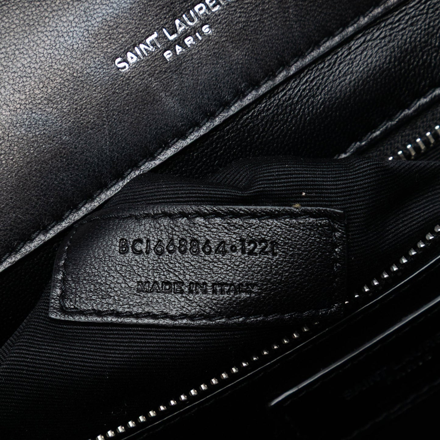 Saint Laurent Quilted Lambskin Studded Monogram Gaby Shoulder Bag