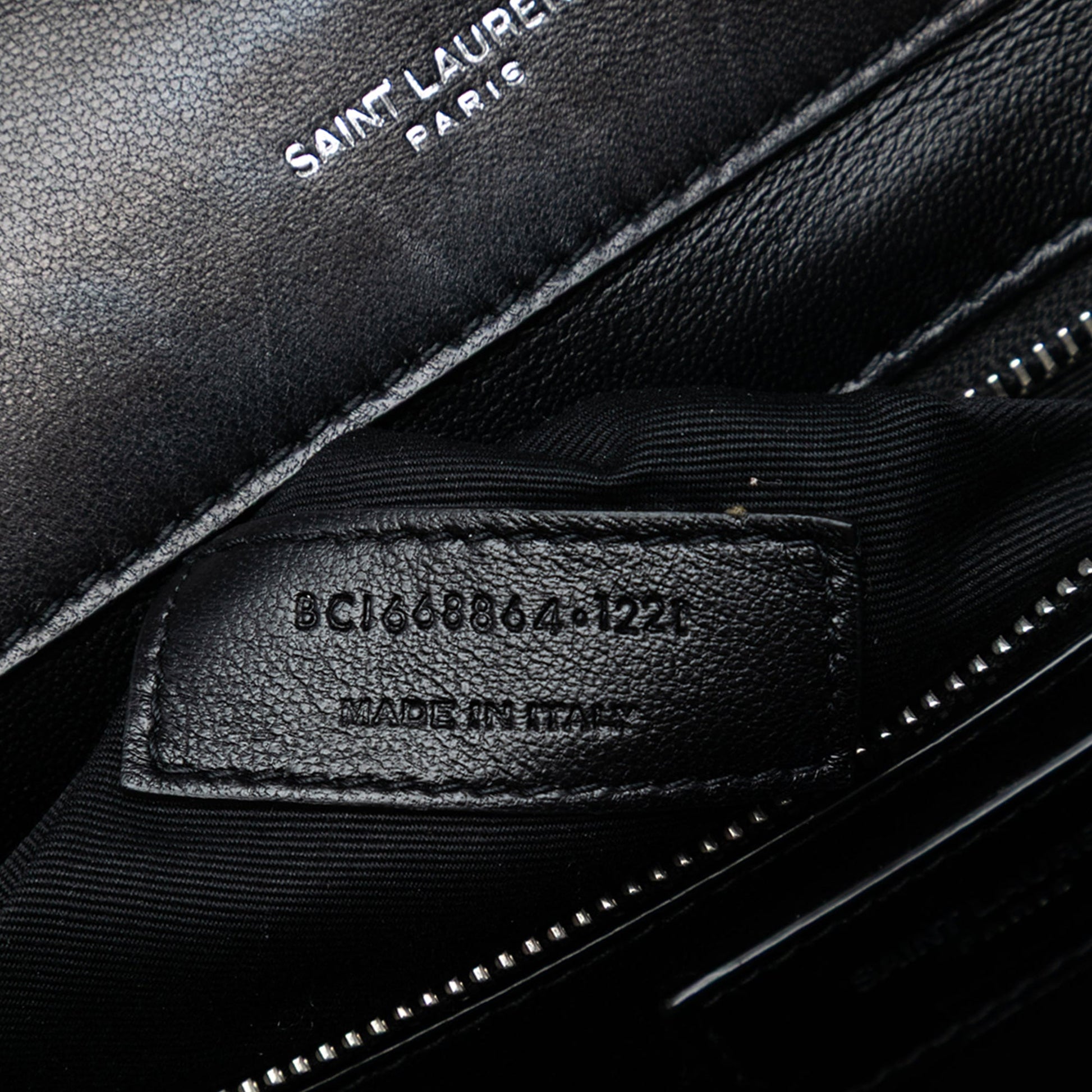 Saint Laurent Quilted Lambskin Studded Monogram Gaby Shoulder Bag