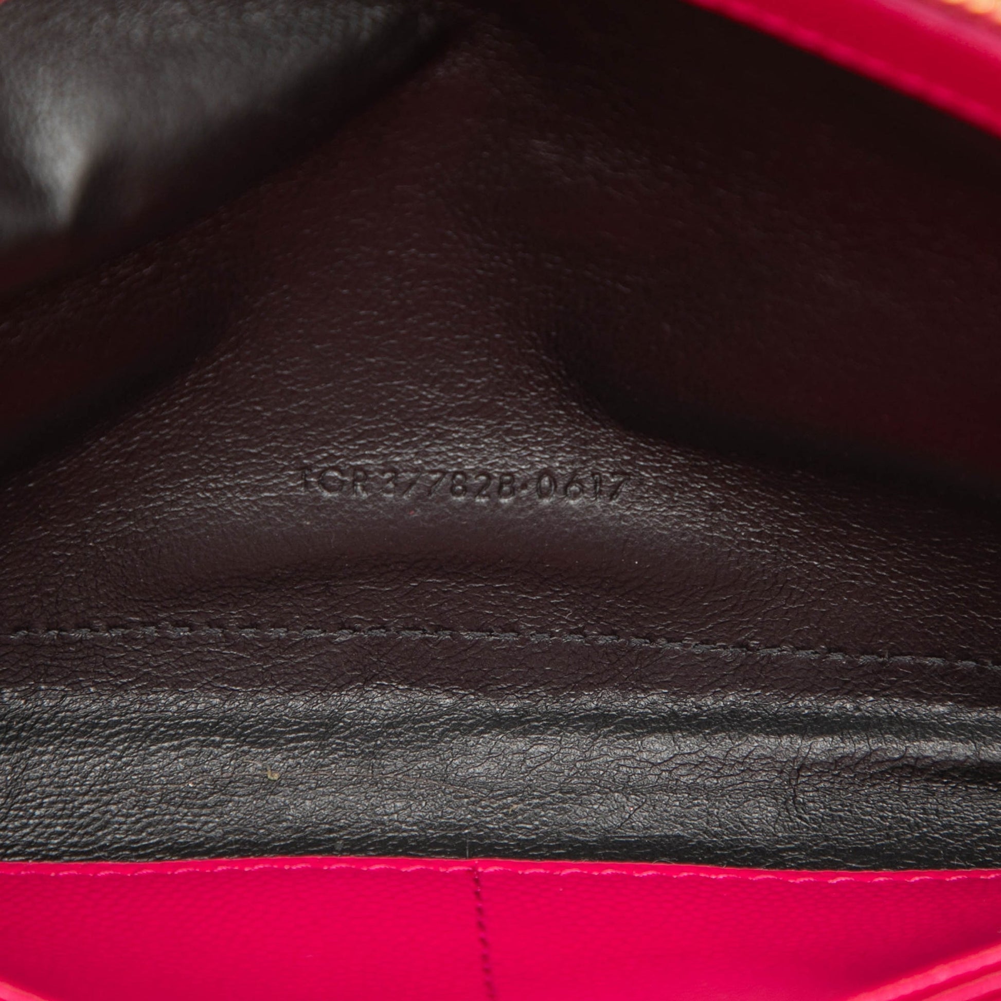 Saint Laurent Grain De Poudre Chevron Monogram Envelope Chain Wallet