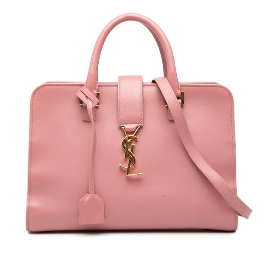 Saint Laurent Small Leather Monogram Cabas Satchel