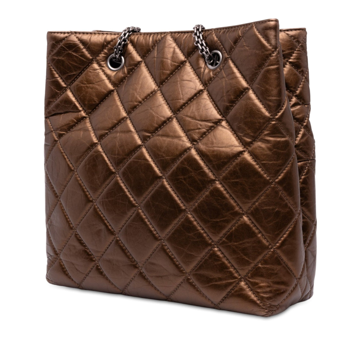 Chanel Quilted Metallic Aged Calfskin Reissue 2.55 Tote
