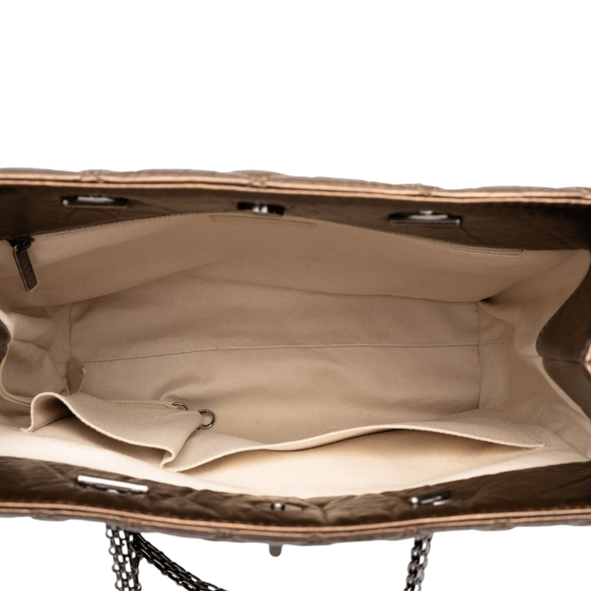 Chanel Quilted Metallic Aged Calfskin Reissue 2.55 Tote