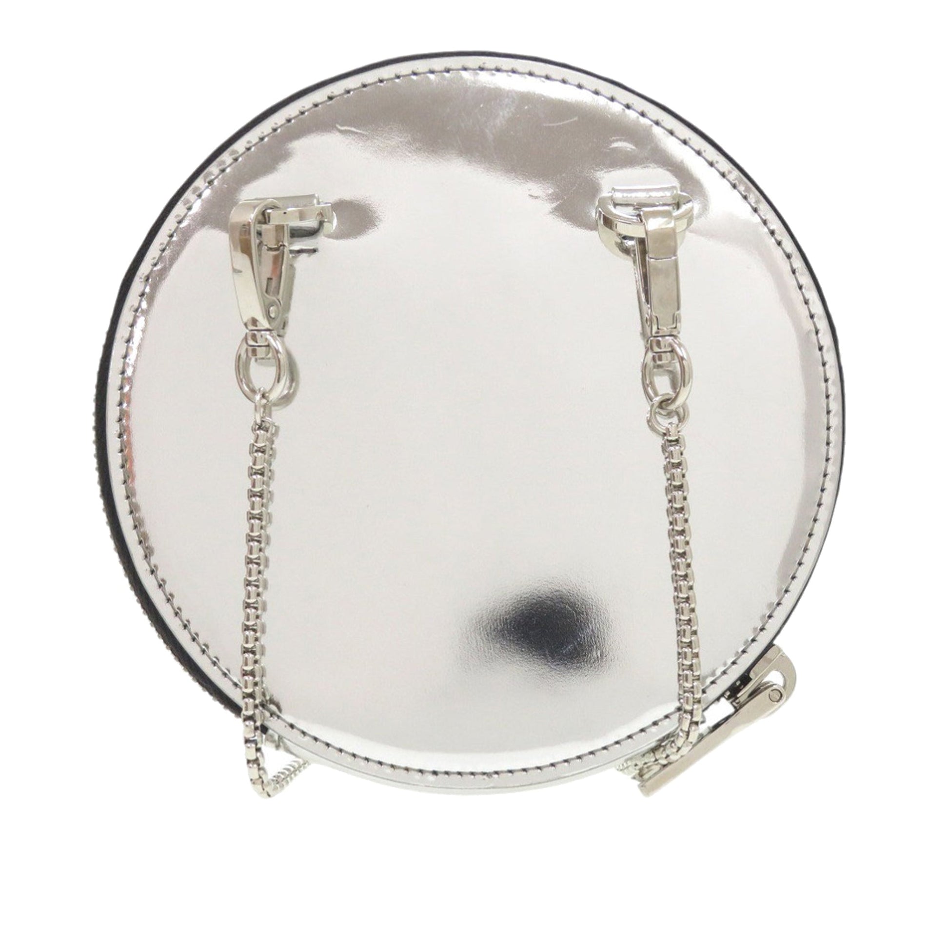 Prada Spazzolato Round Chain Coin Crossbody