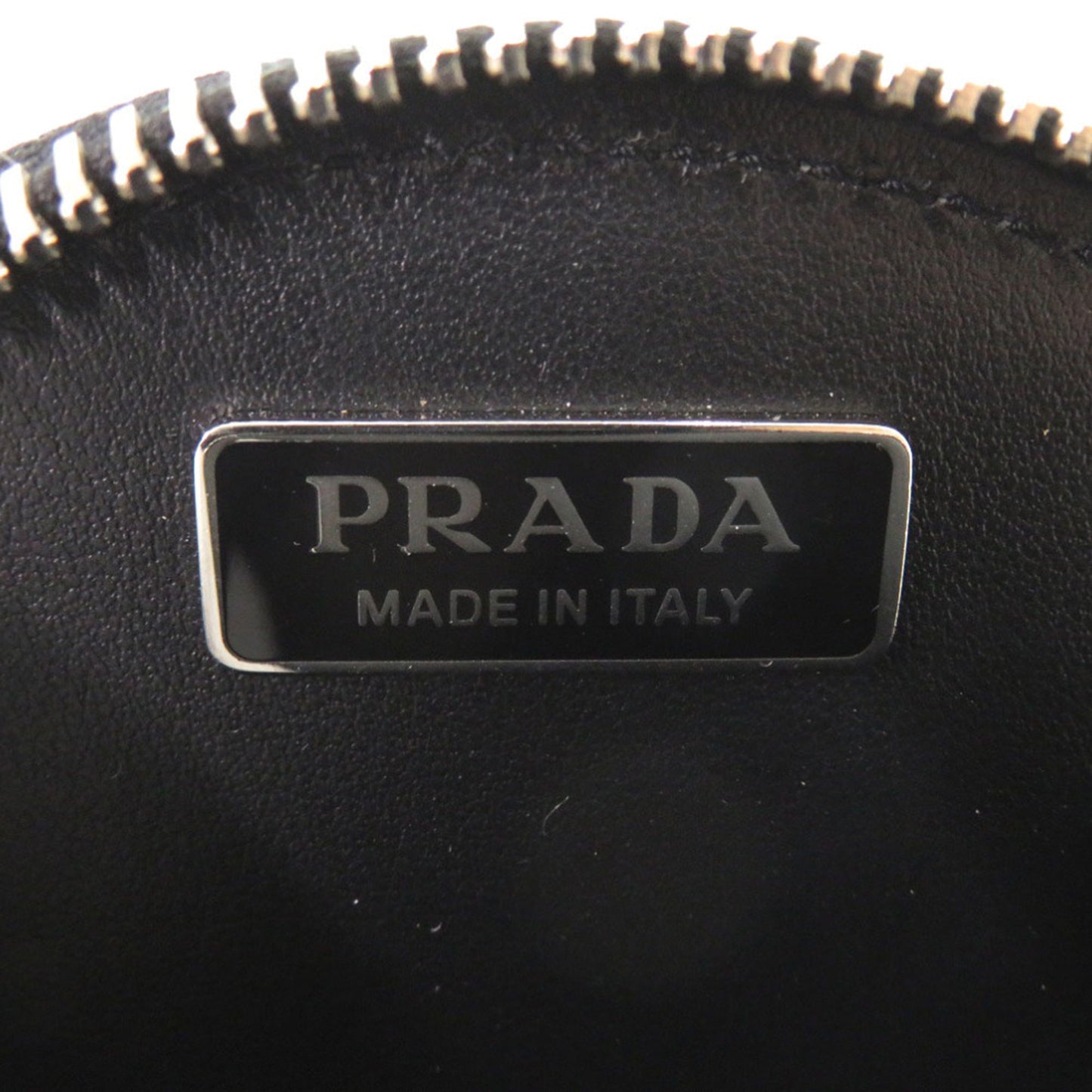 Prada Spazzolato Round Chain Coin Crossbody