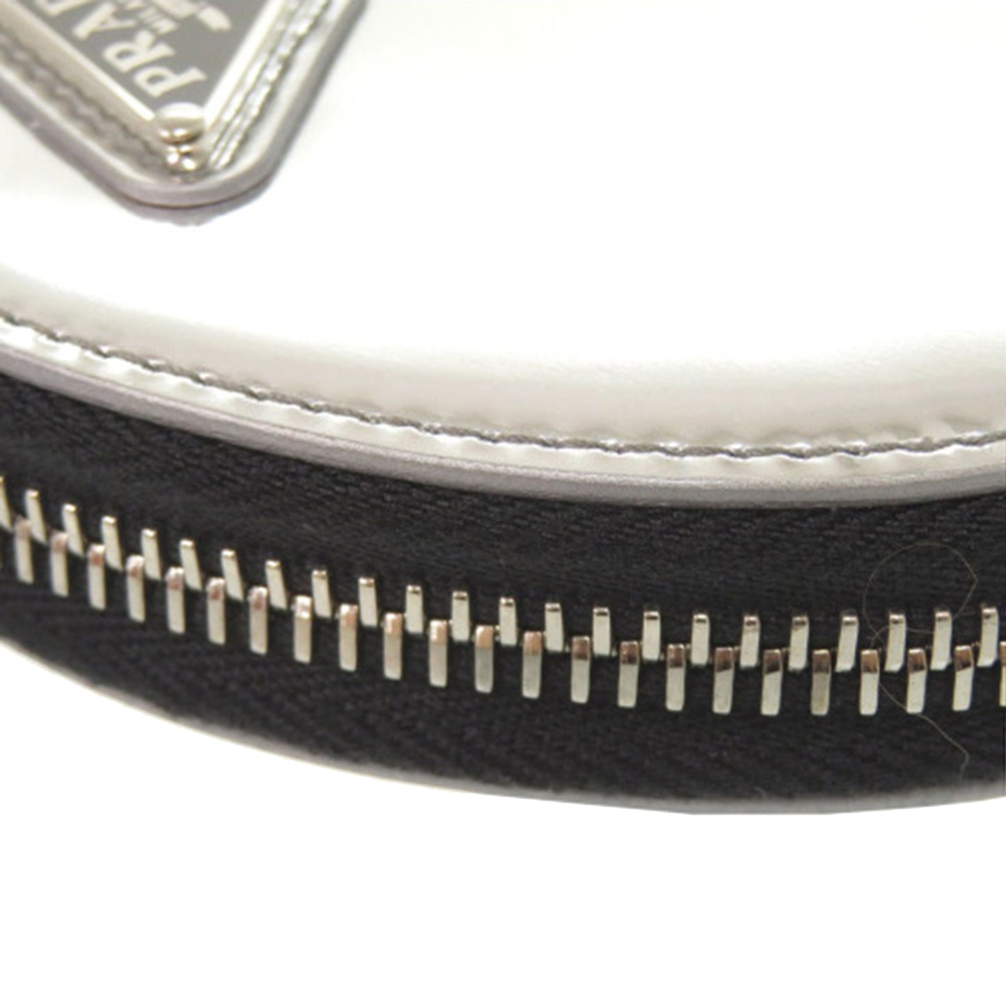 Prada Spazzolato Round Chain Coin Crossbody