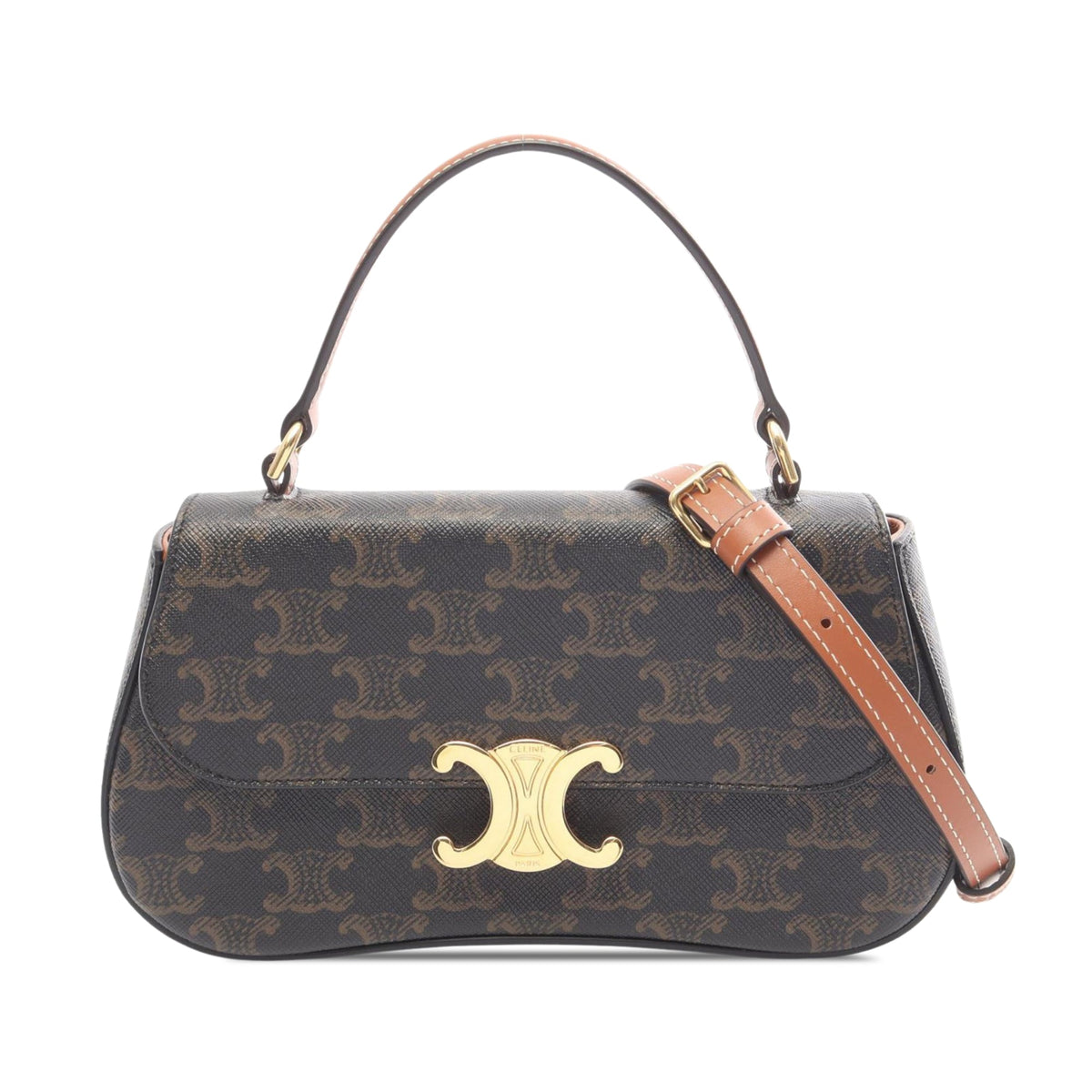Celine Teen Triomphe Coated Canvas Laura Satchel