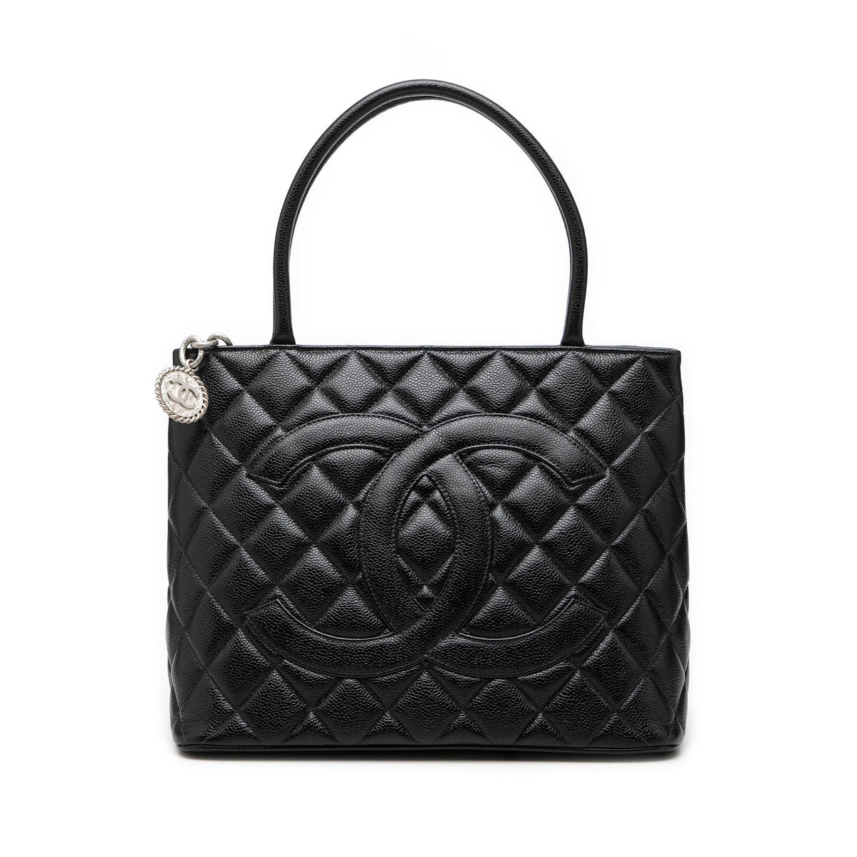 Chanel Caviar Medallion Tote — Black