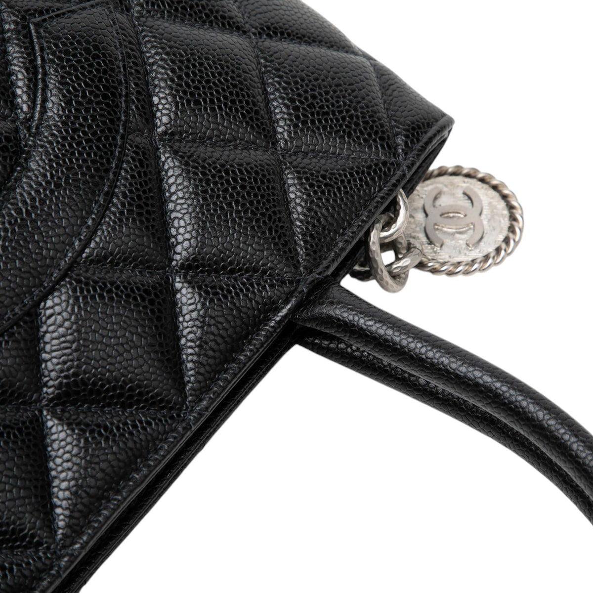 Chanel Caviar Medallion Tote — Black