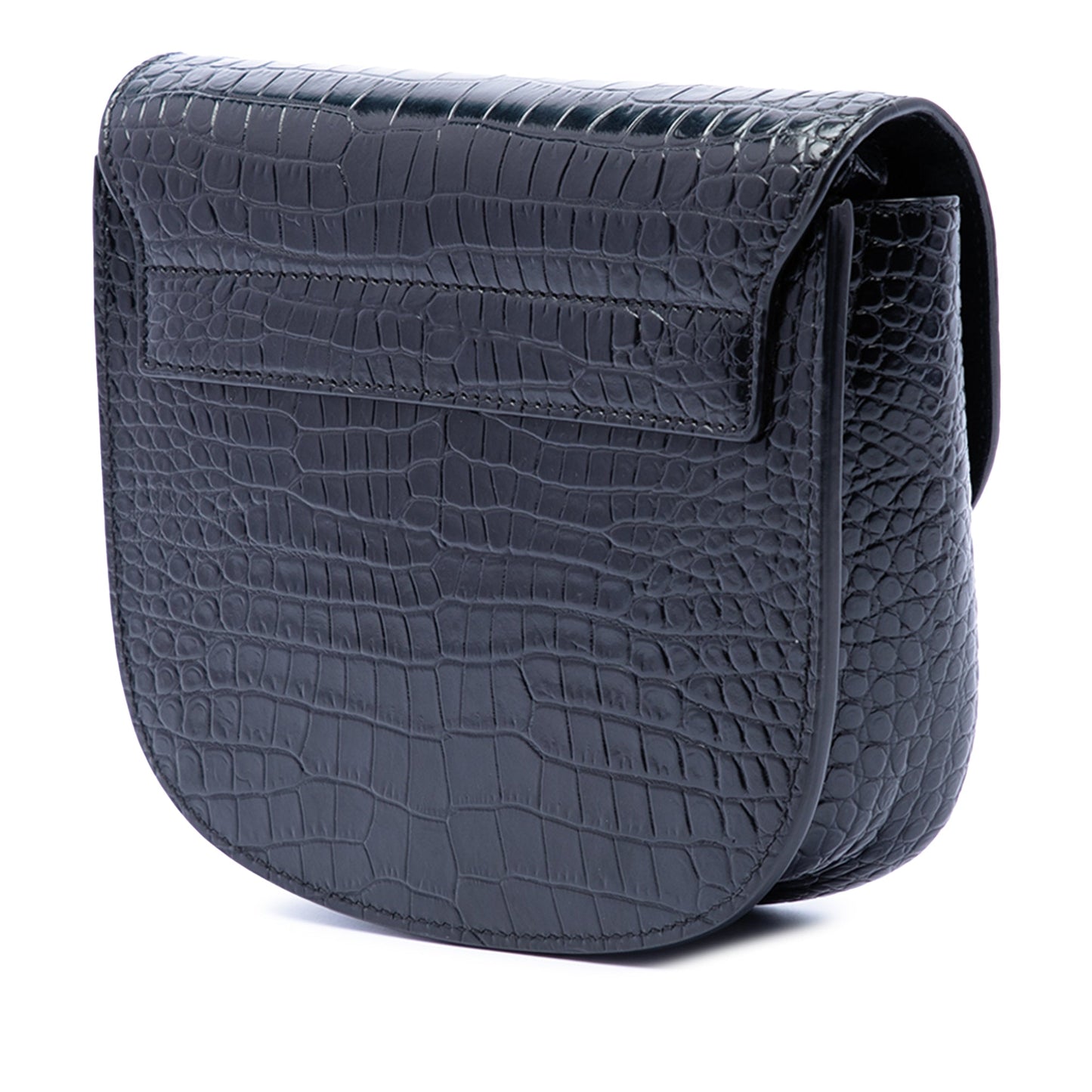 Saint Laurent Small Croc Embossed Monogram Kaia Crossbody
