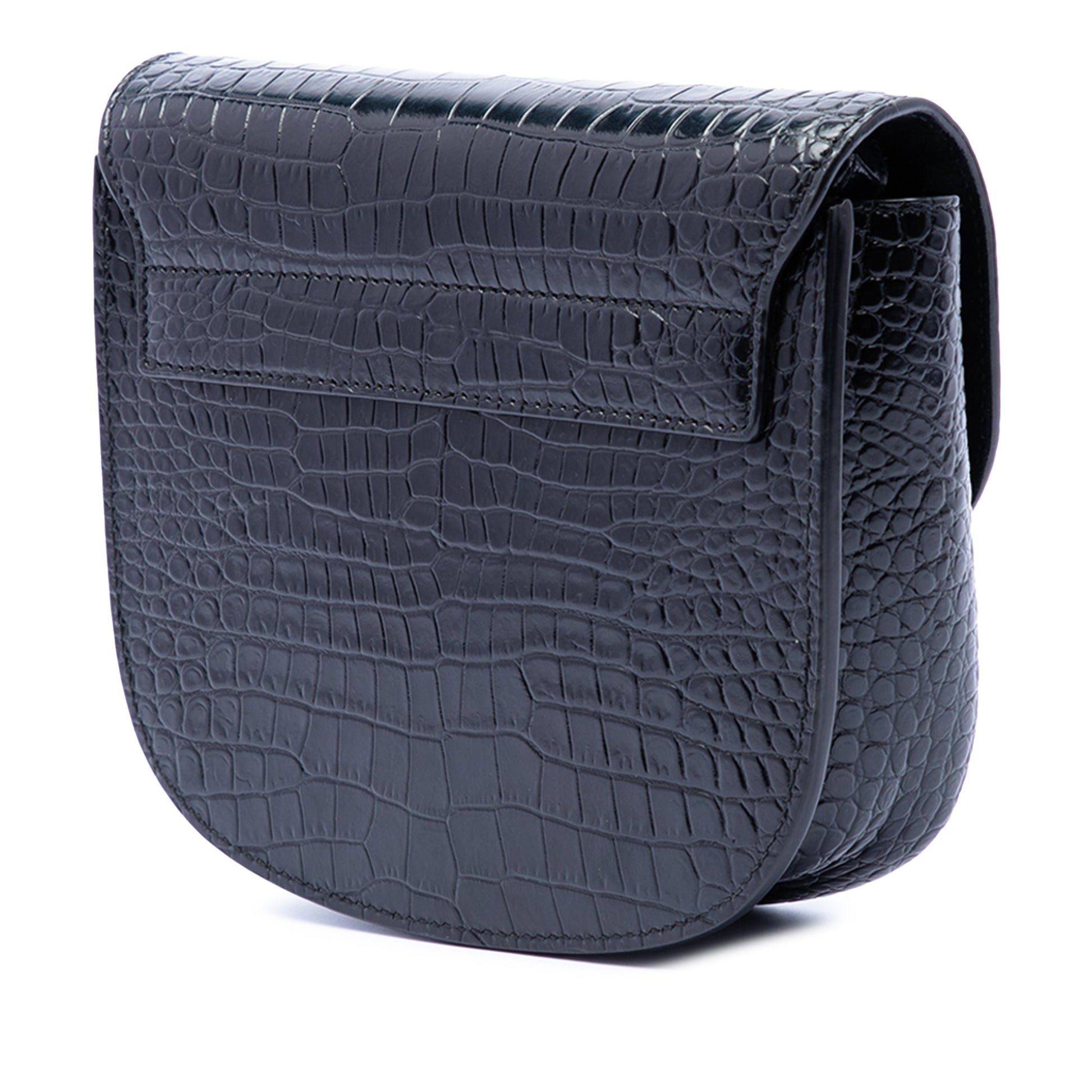 Saint Laurent Small Croc Embossed Monogram Kaia Crossbody