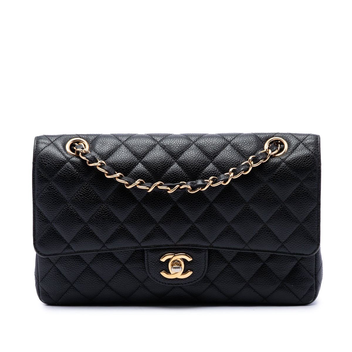 Chanel Medium Classic Caviar Double Flap — Black