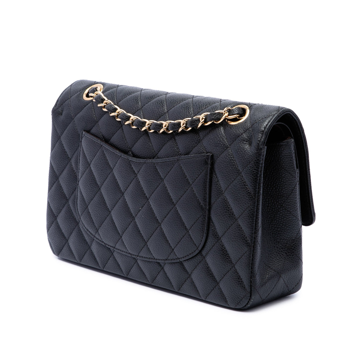 Chanel Medium Classic Caviar Double Flap — Black