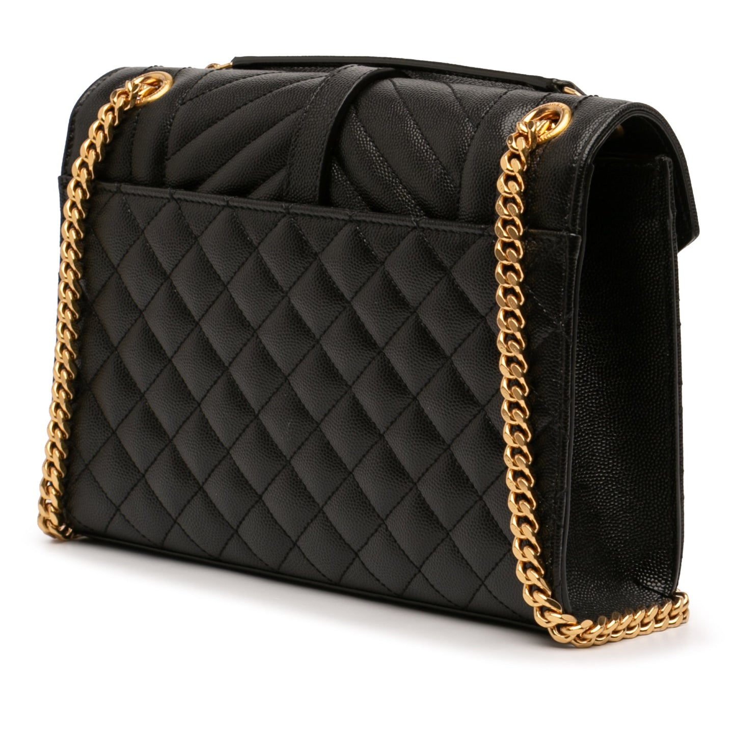 Saint Laurent Medium Grain De Poudre Triquilt Monogram Envelope Bag