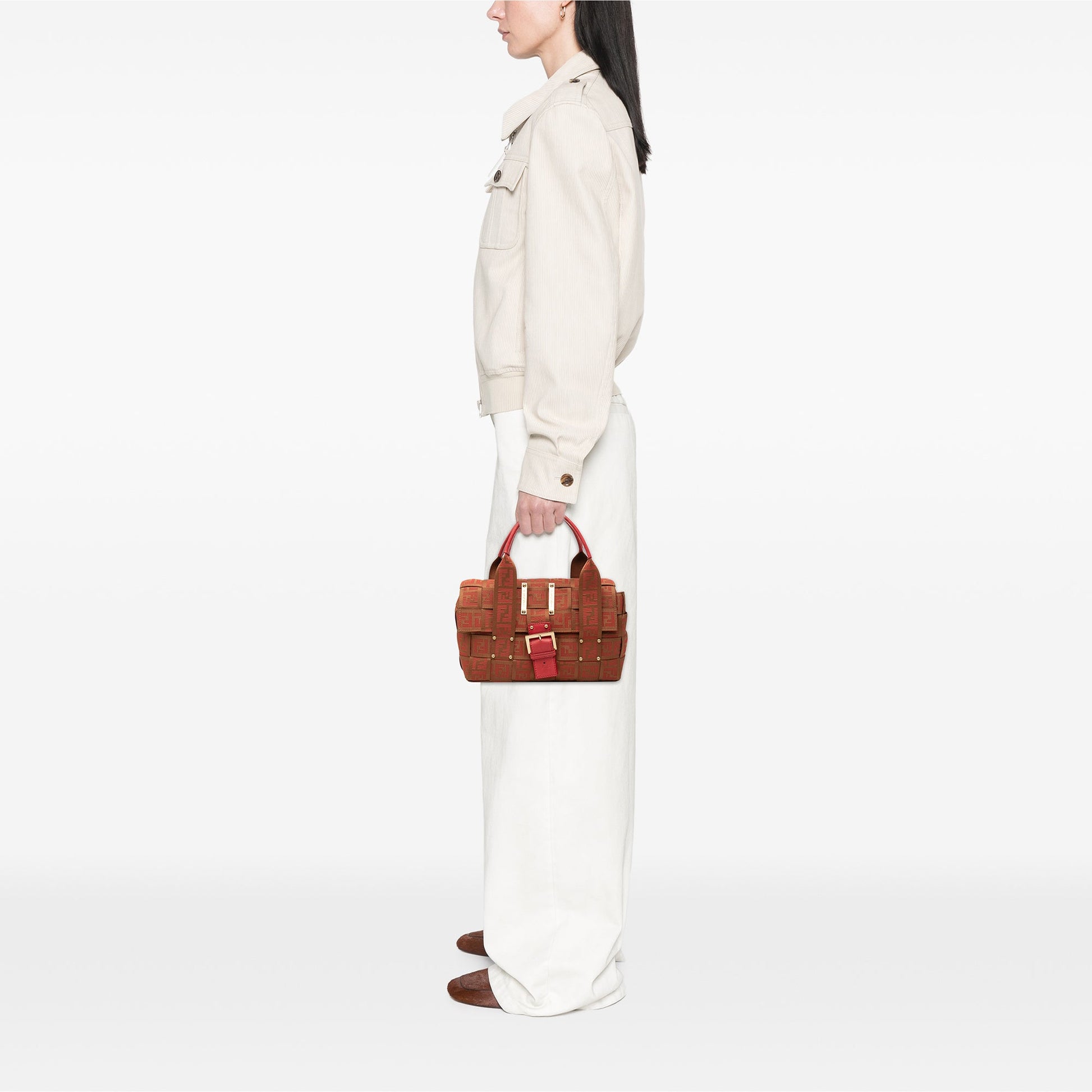 Fendi Zucca Canvas Crossword Handbag