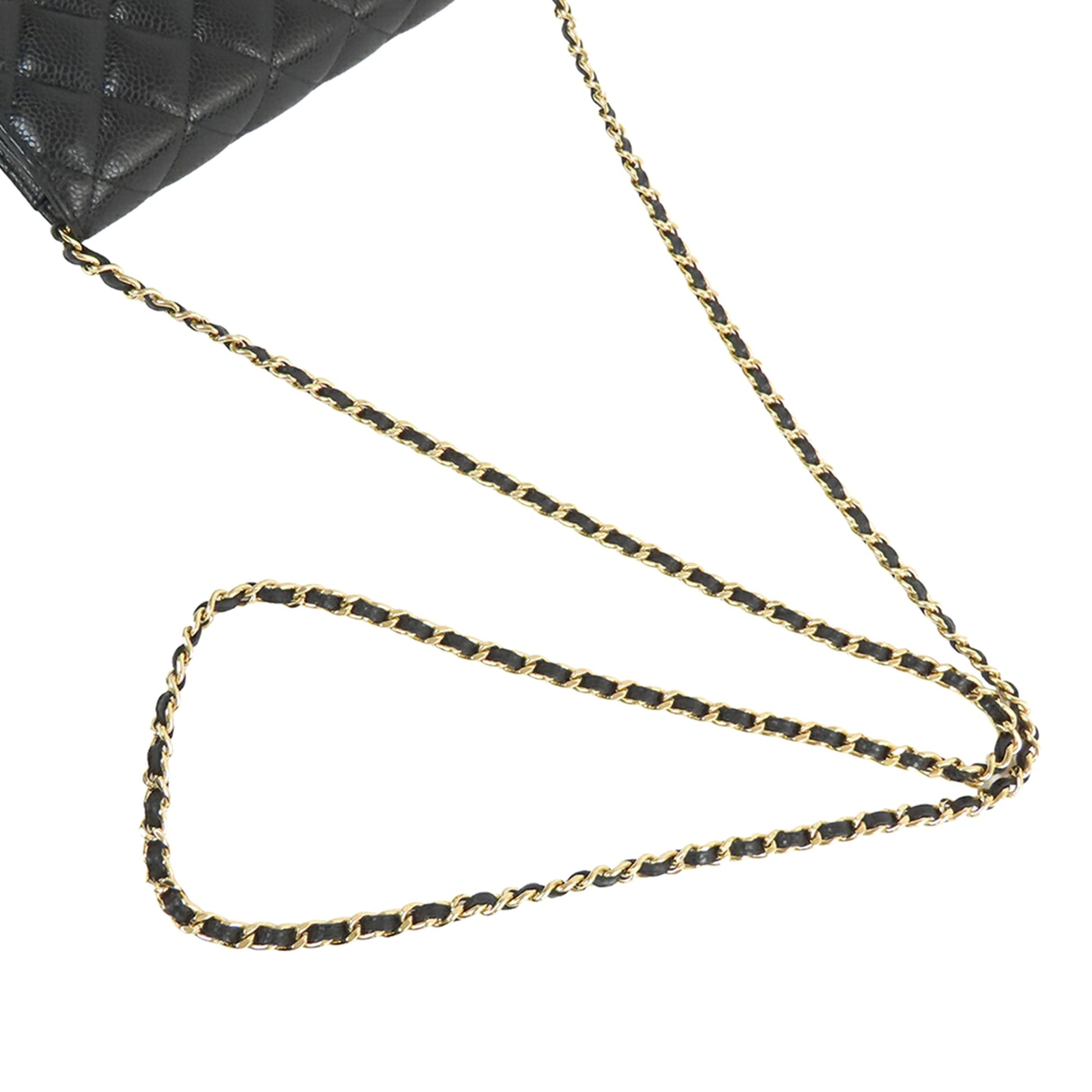 Chanel CC Quilted Caviar Wallet on Chain