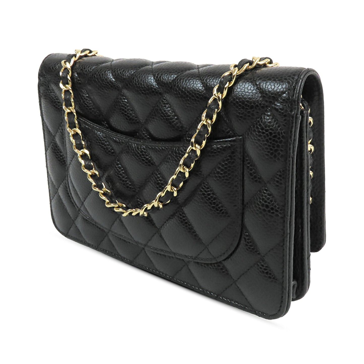 Chanel CC Quilted Caviar Wallet on Chain