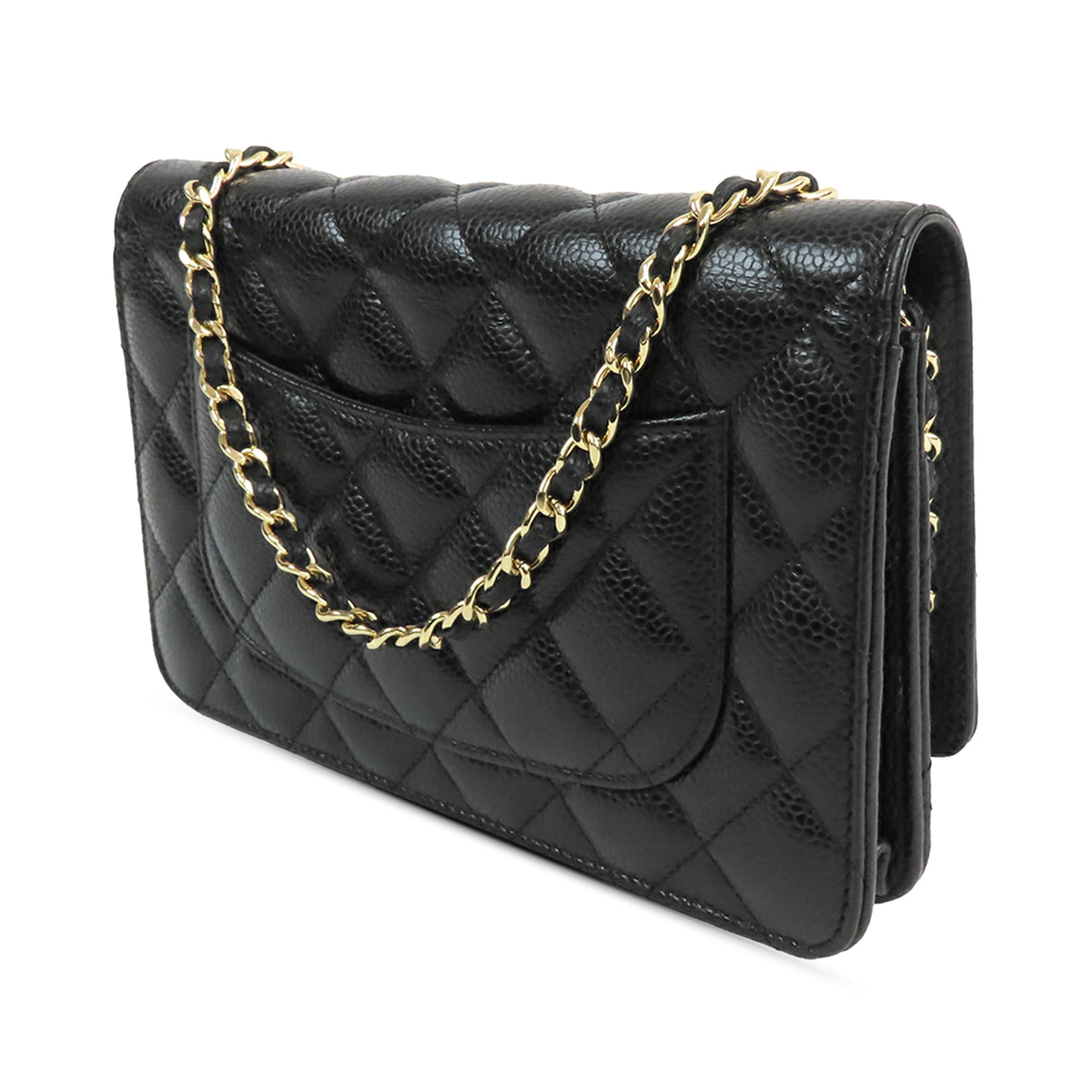 Chanel CC Quilted Caviar Wallet on Chain