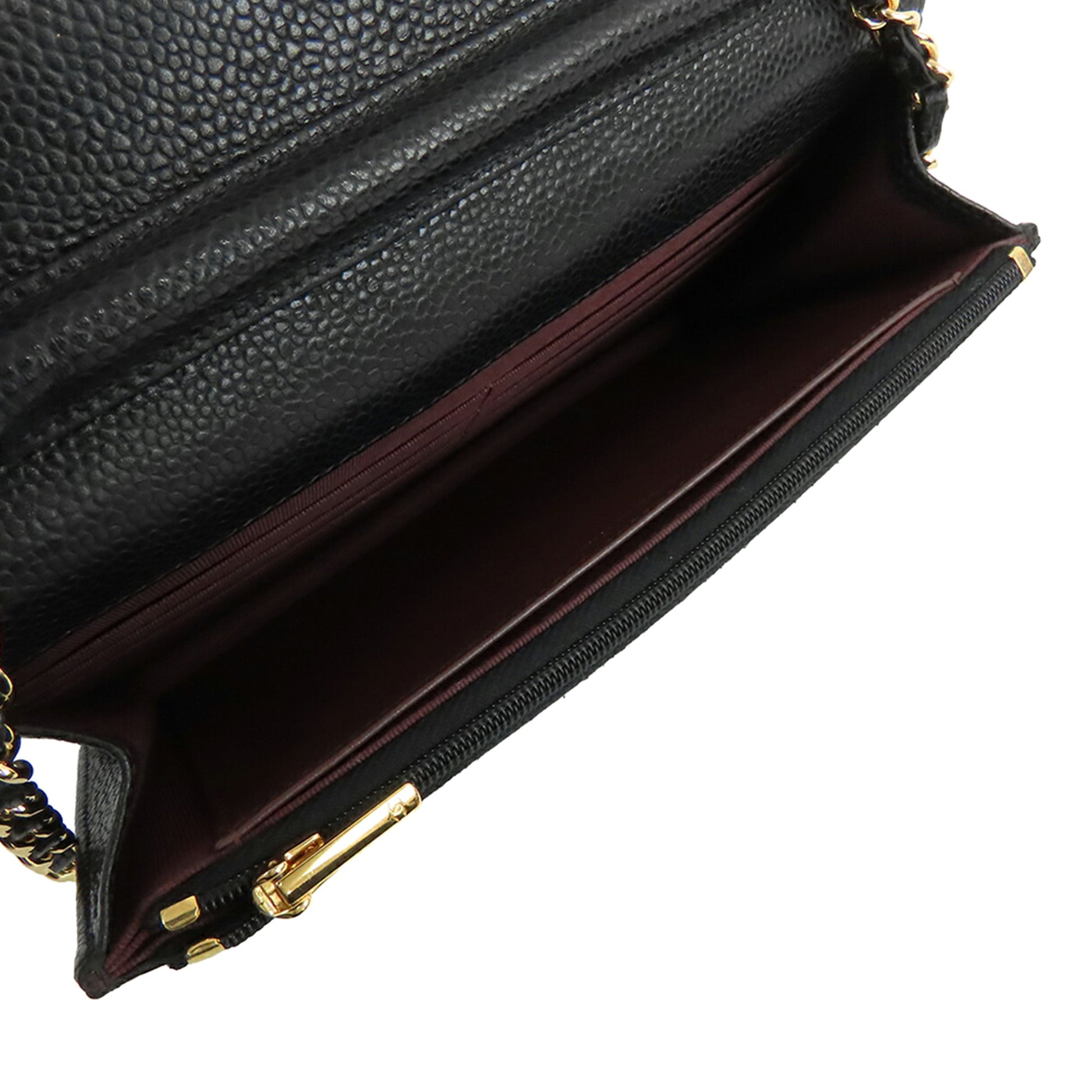 Chanel CC Quilted Caviar Wallet on Chain