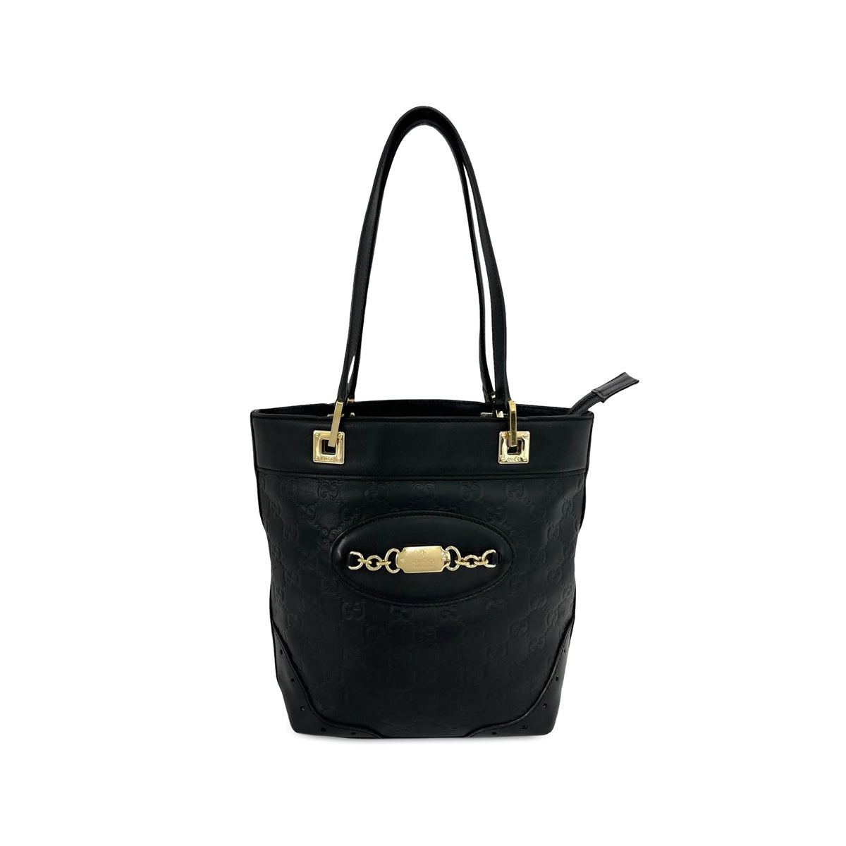 Gucci Guccissima Punch Tote — Black
