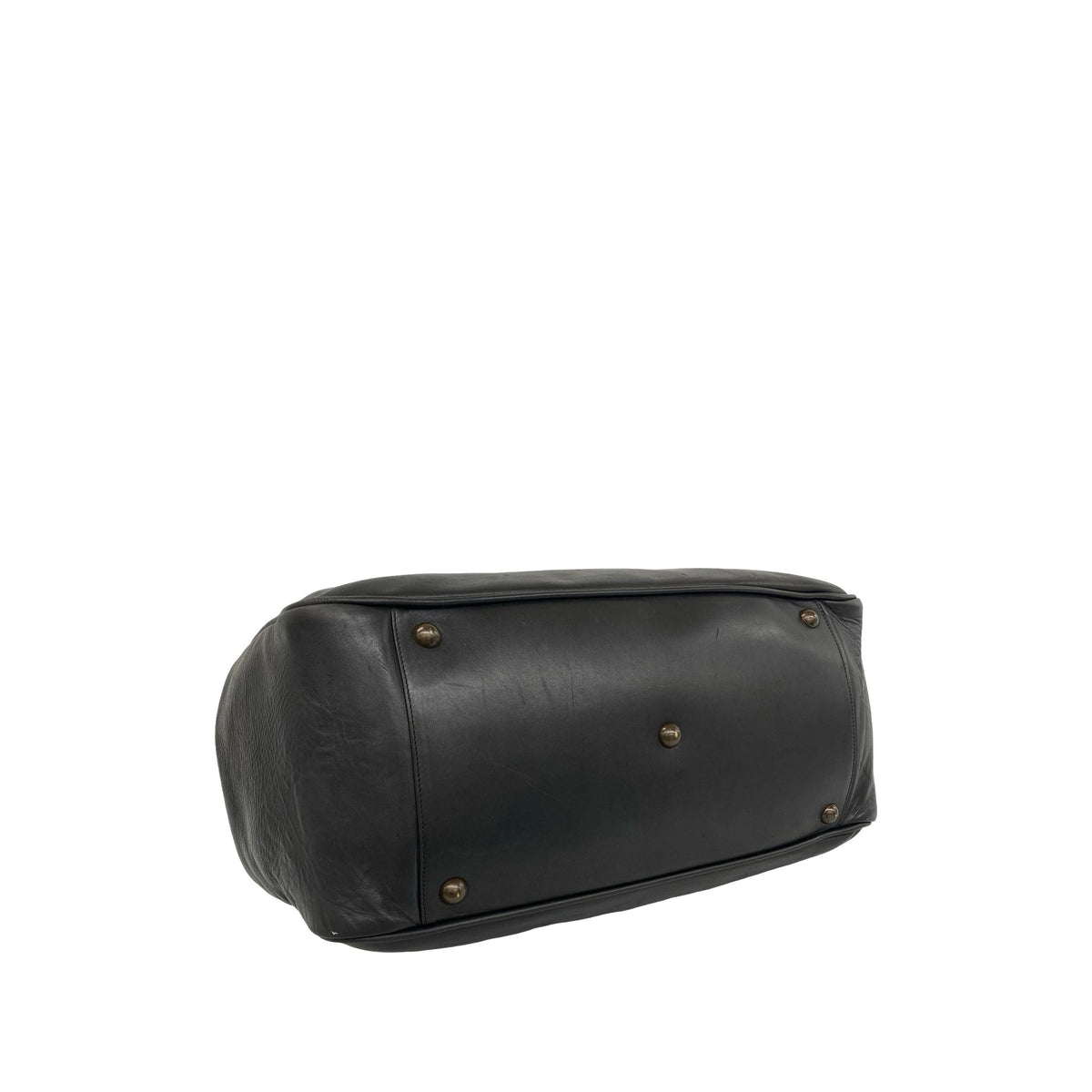 Bottega Veneta Intrecciato Trimmed Handbag — Black