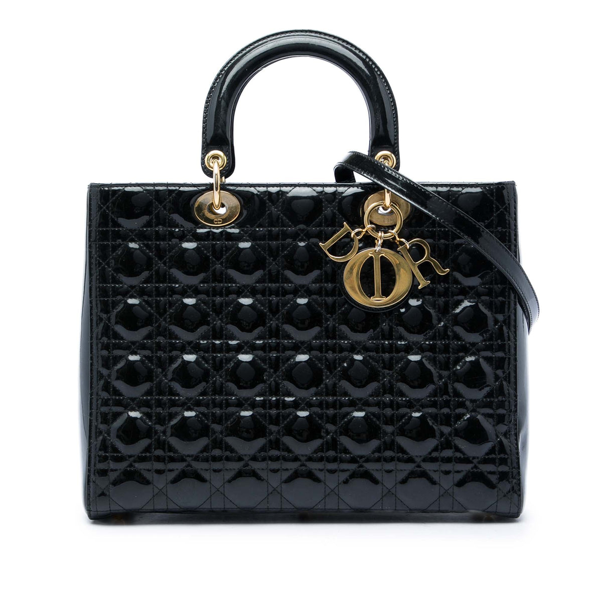 Dior Large Patent Cannage Lady Dior