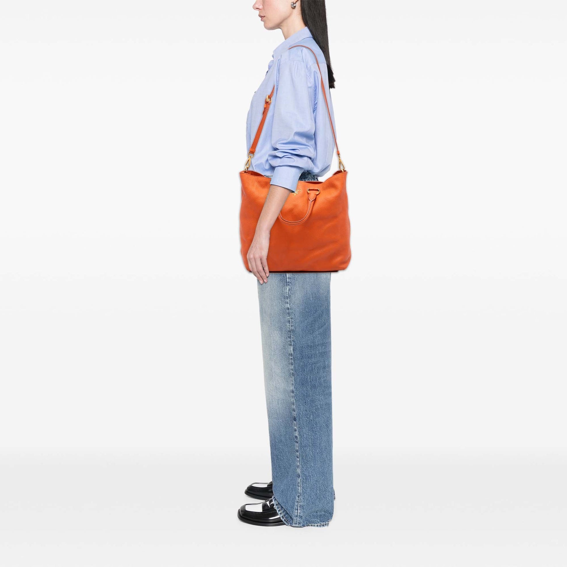 Prada Vitello Daino Open Convertible Tote