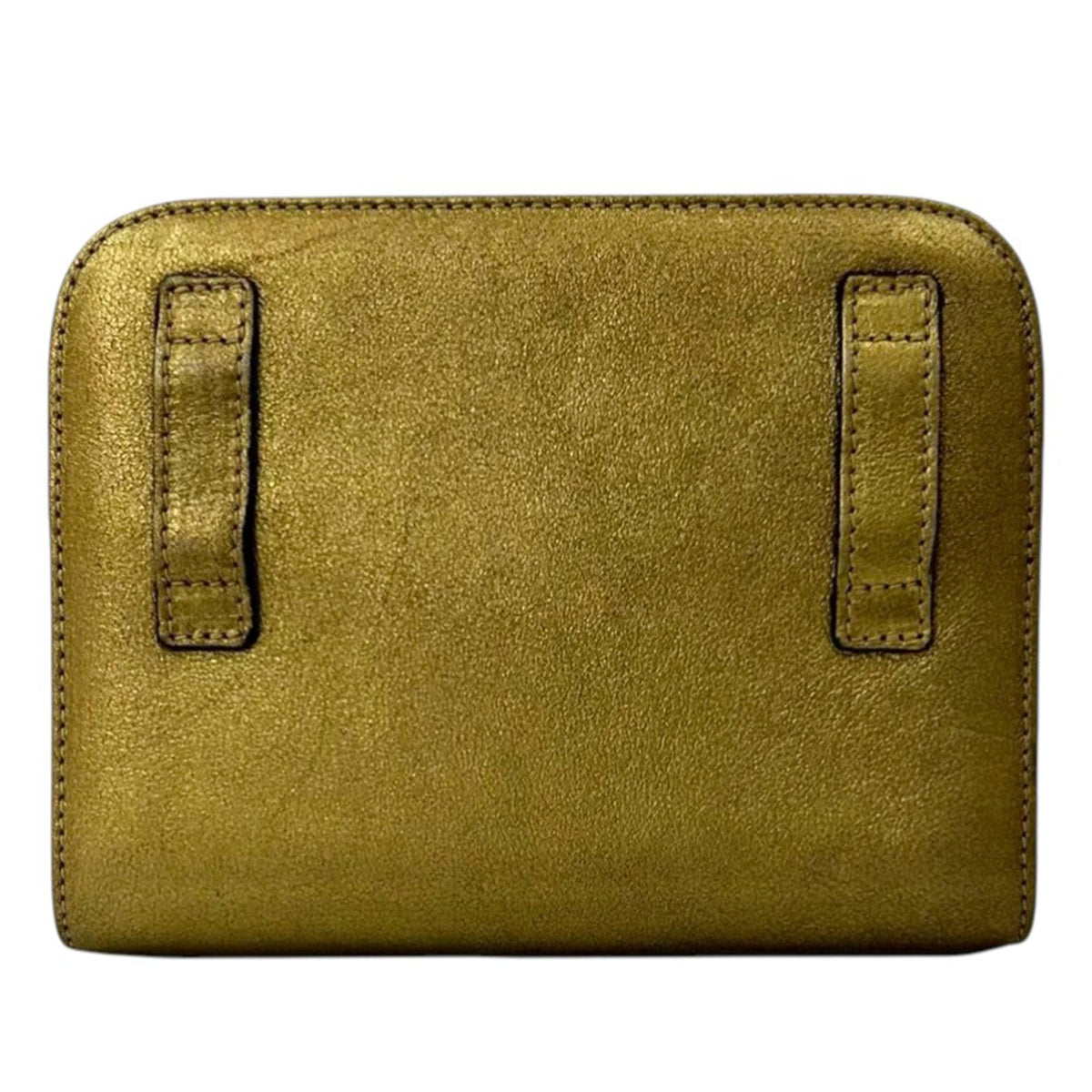 Ferragamo Metallic Leather Gancini Chain Crossbody — Gold
