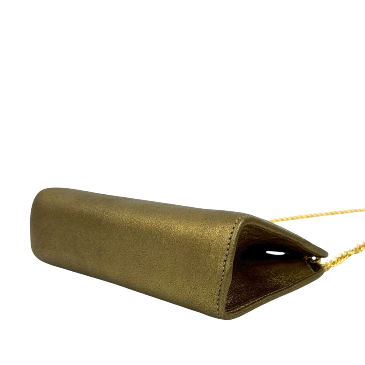 Ferragamo Metallic Leather Gancini Chain Crossbody — Gold