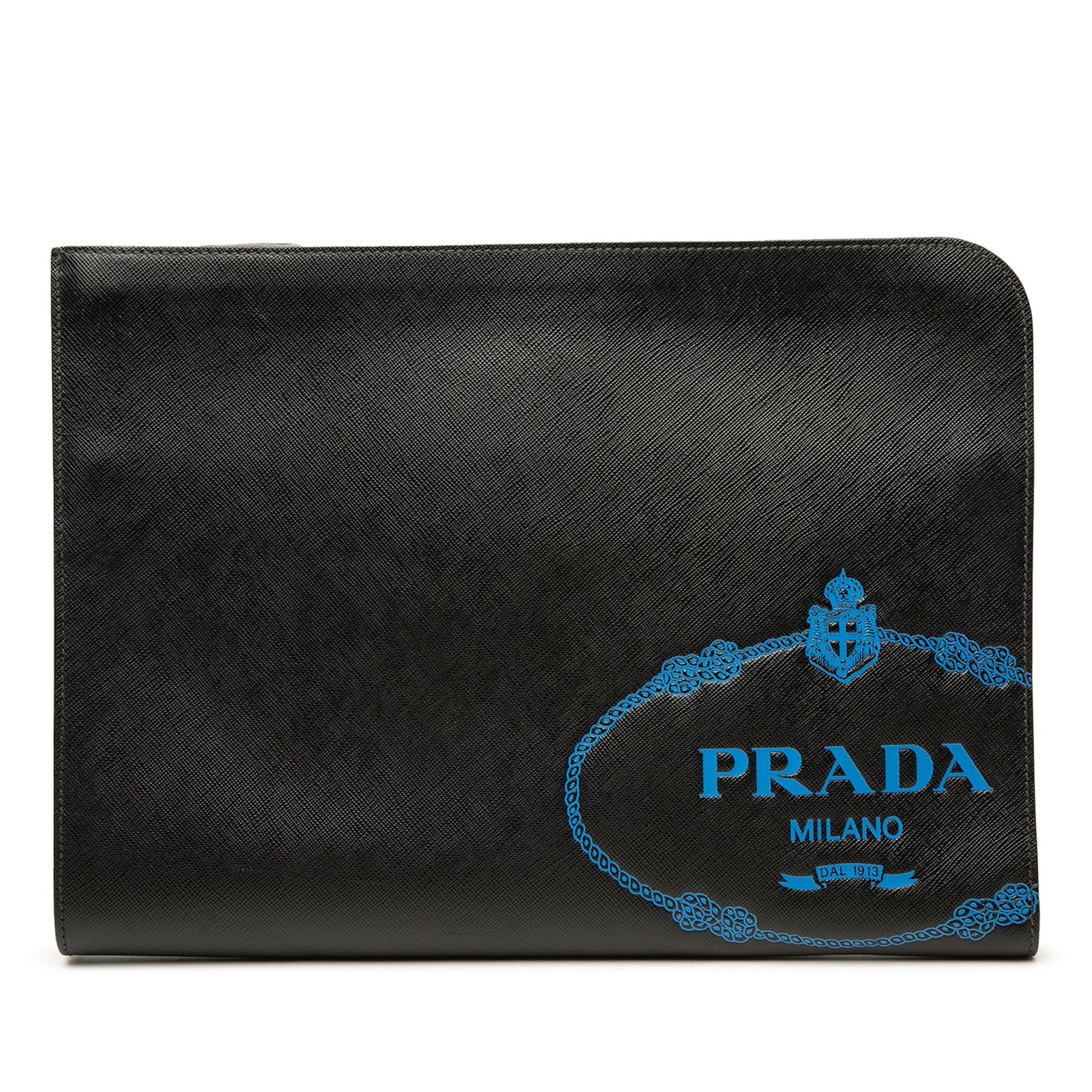 Prada Saffiano Logo Clutch