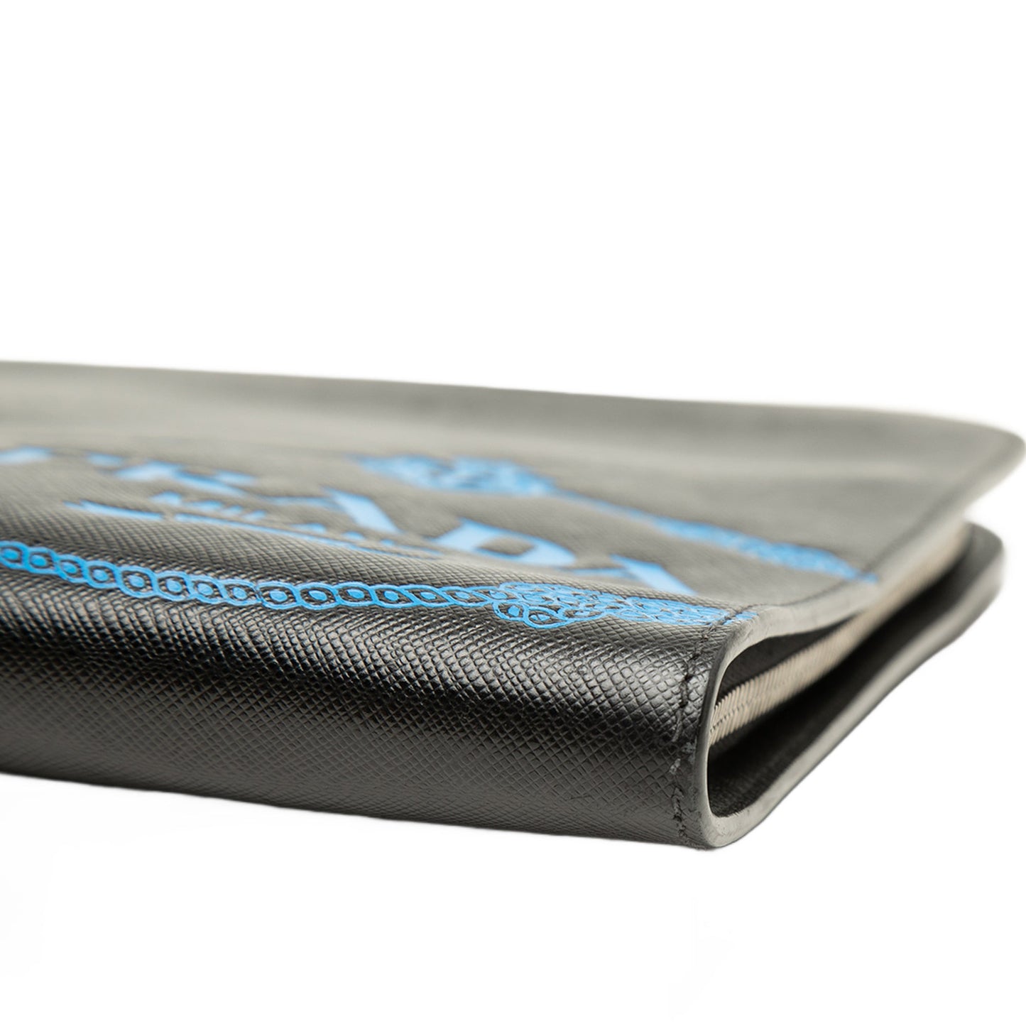 Prada Saffiano Logo Clutch
