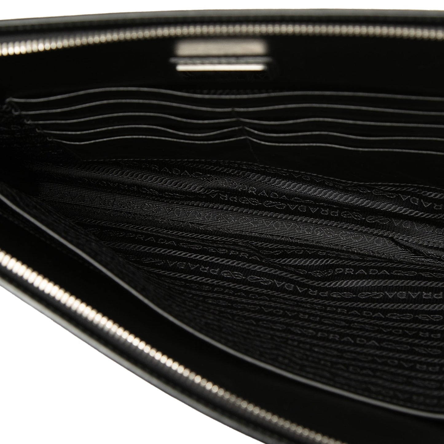Prada Saffiano Logo Clutch